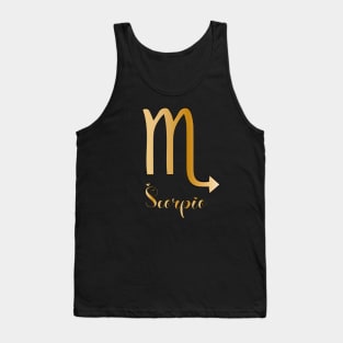 Scorpio Zodiac Sign golden Tank Top